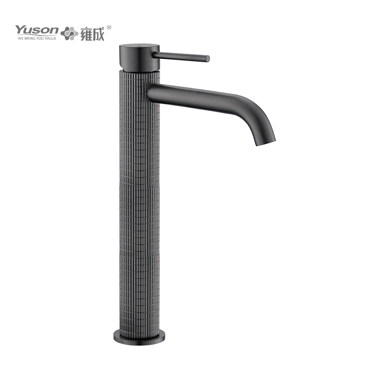 3376-31 Faucet Kuningan tuas tunggal mixer baskom tinggi yang dipasang di dek tanpa limbah pop up kuningan